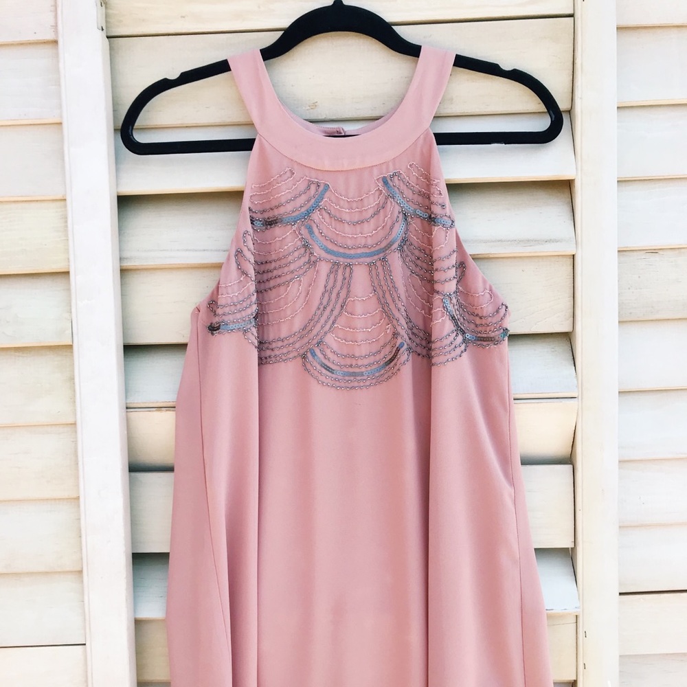 Dusty Rose Socialite Beaded/Sequined Dress
